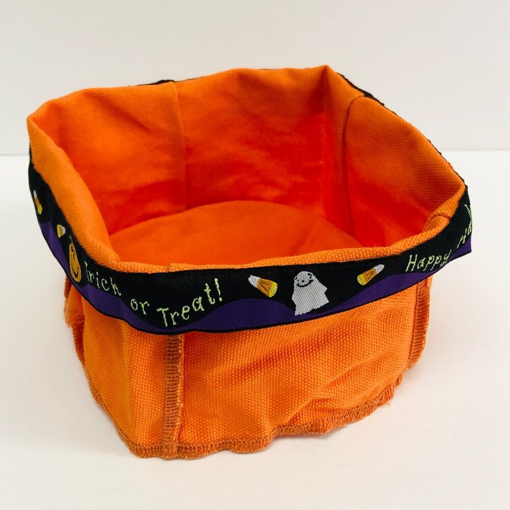 Longaberger 2004 Happy Halloween Fabric Basket Liner Orange 5"x5" NEW